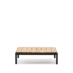 Outdoor Salontafel Sorells Teakhout en grijs aluminium, 89 x 91cm