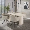 Ovale Eettafel Laycie Keramiek in Travertin-look, 180 x 90cm