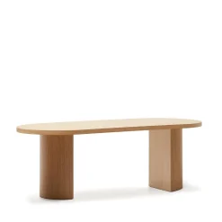 Ovale Eettafel Nealy Eikenfineer, 200 x 100cm