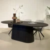 Ovale Eettafel Novero Eiken, kleur Espresso