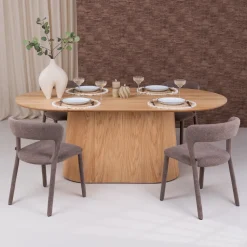 Ovale Eettafel Novero Eiken, kleur Naturel