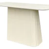Ovale Sidetable Puck Mangohout, 140cm, kleur Ivoor