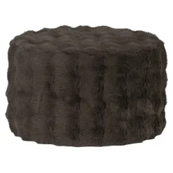 Poef Olven Fluffy stof, kleur Bruin