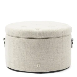Poef Park Avenue Rich Tweed, kleur Antique White