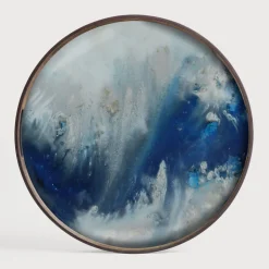 Rond Dienblad Tribal Quest 48cm, kleur Blue Mist