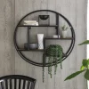 Rond Wandrek Duc Mangohout en metaal, 75cm