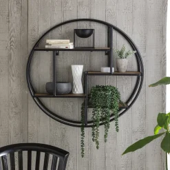 Rond Wandrek Duc Mangohout en metaal, 75cm