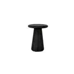 Ronde Bijzettafel Asti Mangohout, kleur Zwart