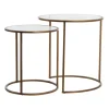 Ronde Bijzettafel Ferati Glas, Set van 2 stuks