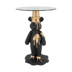 Ronde Bijzettafel Ice Bear Glas, 48cm