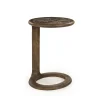 Ronde Bijzettafel Vito Marmer en Mangohout, 43 x 37cm
