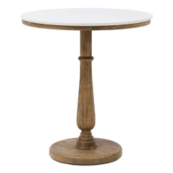 Ronde Bistrotafel Amalfi Marmer en eikenhout, 70cm
