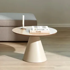 Ronde Salontafel Anemone Eiken, kleur Grijs