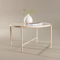 Ronde Salontafel Arnita Mactan steen, 70cm
