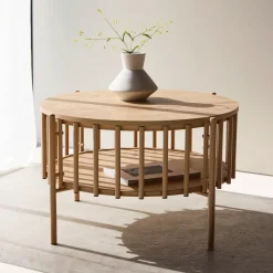 Ronde Salontafel Arwa 80cm, kleur Naturel