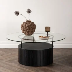 Ronde Salontafel Jilliam Glas, 90cm