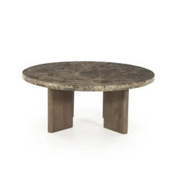 Ronde Salontafel Lando Marmer en mangohout