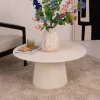 Ronde Salontafel Puck Mangohout, 80cm, kleur Ivoor