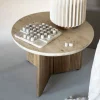 Ronde Salontafel Sara Mangohout en travertin, 78cm
