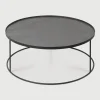 Ronde Salontafel Tray Gelakt Hout, 93cm
