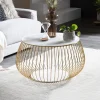 Salontafel Esra Marmerlook, 72cm, kleur Goud