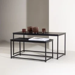 Salontafel Keonte Set van 2 stuks, kleur Zwart