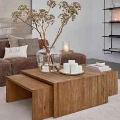 Salontafel Sant Mateu Eikenhout, Set van 3 stuks