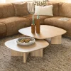 Salontafel Stef Eiken, kleur Naturel, Set van 2 stuks