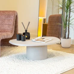Salontafel Sten organisch 89 x 59cm, kleur Beige
