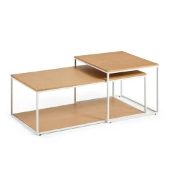 Salontafel Yoana Eikenhout, Set van 2 stuks