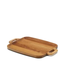 Serveerplank Sardis Acaciahout en rotan, 50 x 35cm