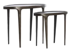 Sidetable Arica Set van 2 stuks, kleur Donkerbruin