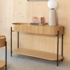 Sidetable Slides Eikenhout, 120cm, kleur Naturel