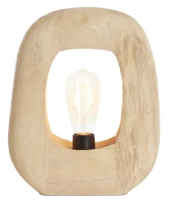 Tafellamp Kelafo Mangohout, 30cm, kleur Naturel