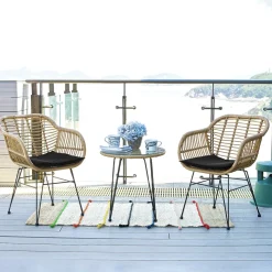 Tuinsetje Mandela Rotan, 2 stoelen + 1 bijzettafel