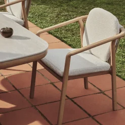 Tuinstoel Sirte kleur Ecru/Houtlook