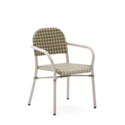 Tuinstoel Tuccia Rattan, kleur Beige/Groen
