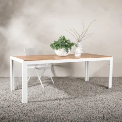 Tuintafel Catheryne Acaciahout, 200 x 100cm, kleur Wit