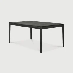 Uitschuifbare Eettafel Bok Gevernist Eikenhout, kleur Zwart