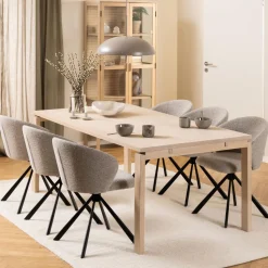 Uitschuifbare Eettafel Sharalyn Eiken, 200/250/300 x 100cm