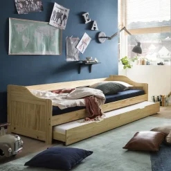 Uitschuifbed Katelan Grenenhout, 90 x 200cm