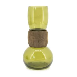 Vaas Verra Glas en hout, 40cm