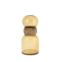 Vaas Verra Glas en hout, 32cm