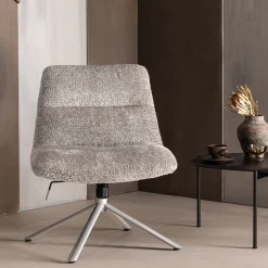 Verstelbare Draaifauteuil Soren Wollige stof