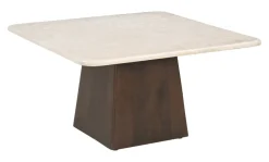 Vierkante Salontafel Margred Marmer en mangohout, 75 x 75cm