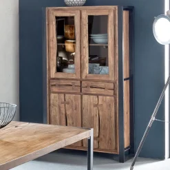 Vitrinekast Live Edge 90cm breed