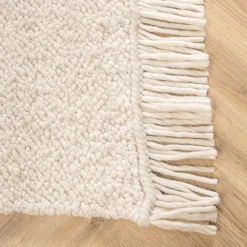 Vloerkleed Malary Wol, kleur Off White