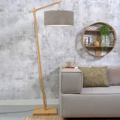 Vloerlamp Andes Naturel, Bamboe en Eco linnen