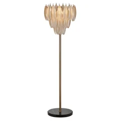 Vloerlamp Chloe Glas en Antique Brass, 168cm