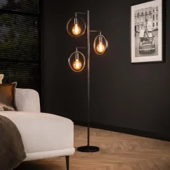 Vloerlamp Holley 3-lamps, Ø22cm, kleur Charcoal